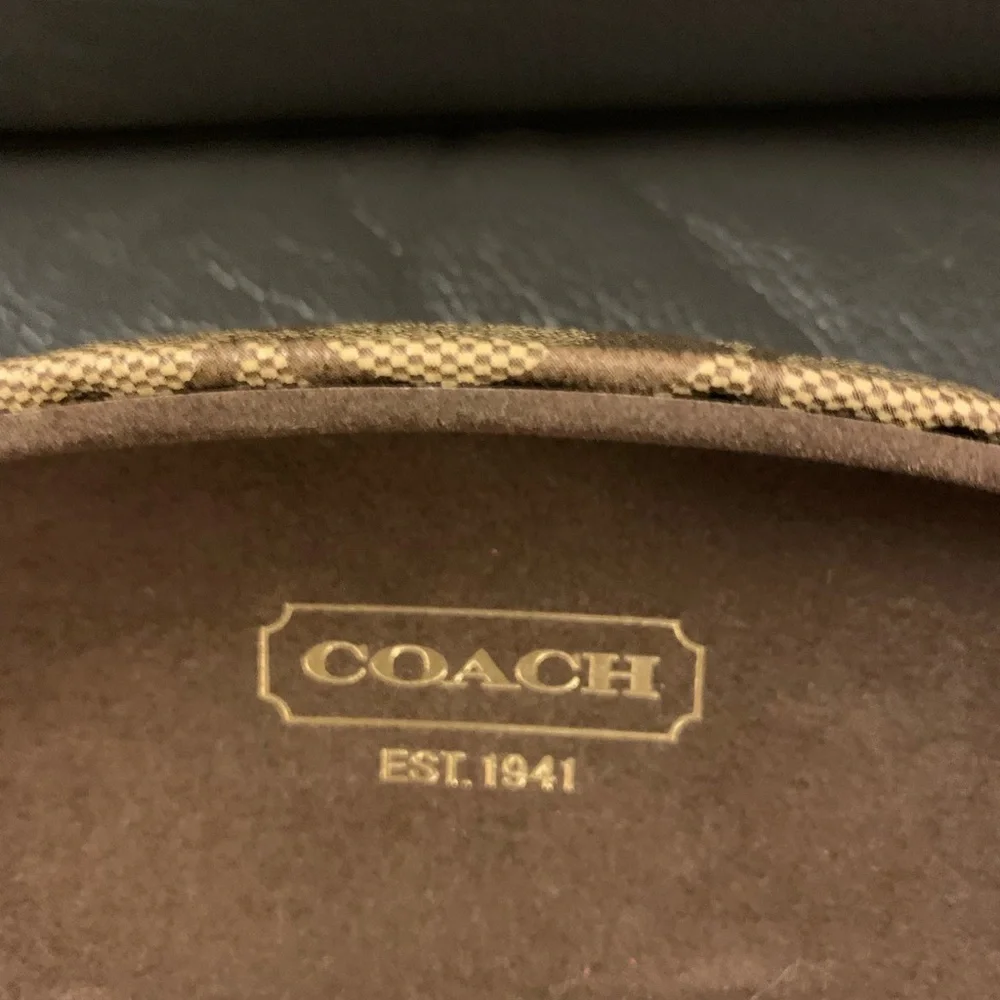 Coach Signature Tan Brown Eyeglass Case